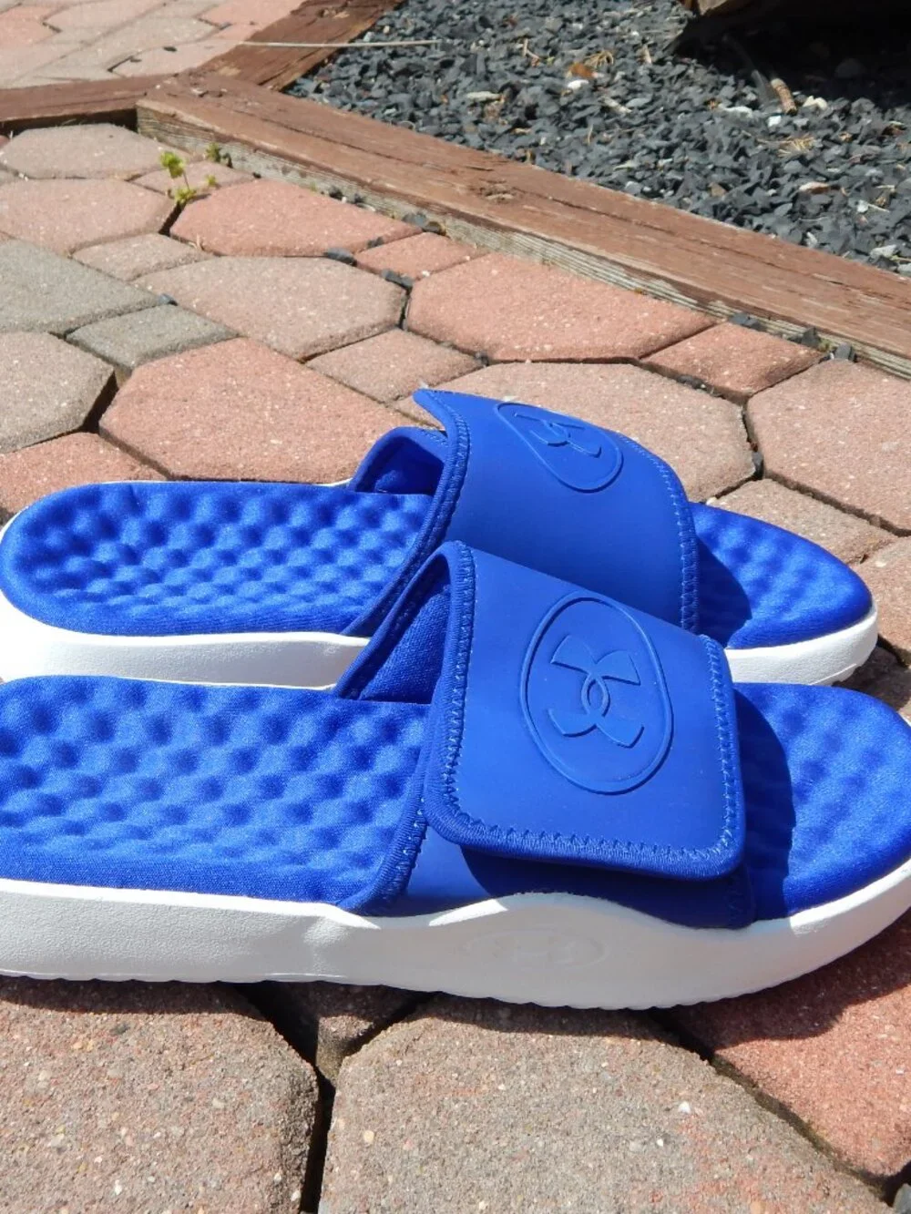 UNDER ARMOUR Womens IGNITE Royal Blue Sandals Size 8 NEVER WORN - Picture 2 of 4
